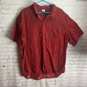 Marvel Deadpool short sleeve button down Mens shirt size 3XL